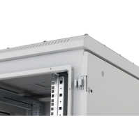 19"-Serverschrank/Netzwerkschrank RIE von TRITON - Schutzgrad IP54 - 27 HE - BxT 800 x 800 mm - Sichttür - Rückwand - lichtgrau