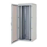 19"-Serverschrank/Netzwerkschrank RIE von TRITON - Schutzgrad IP54 - 27 HE - BxT 800 x 800 mm - Sichttür - RückWand - lichtgrau