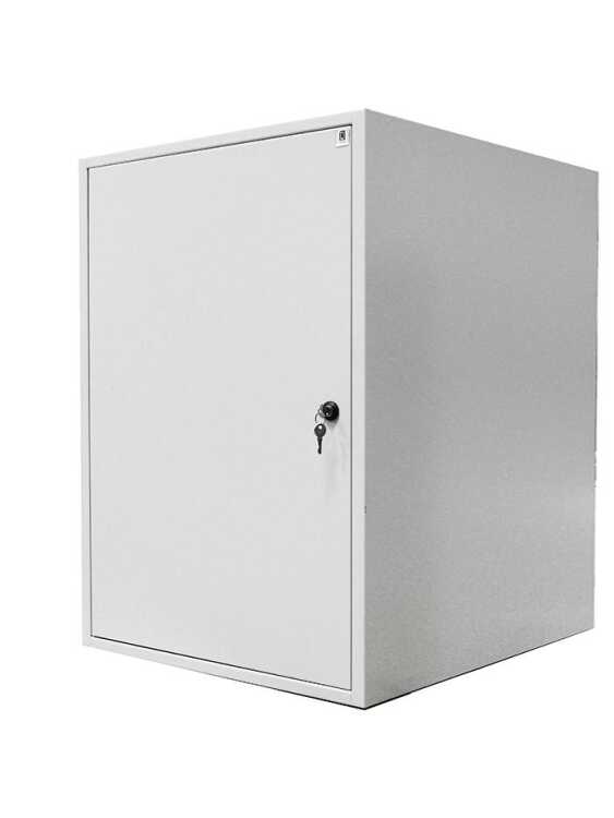 Schallgedämmter 19"-Schrank SILENCE RACK Office - 18 HE - 600x800 mm - Vollblechfronttür - lichtgrau