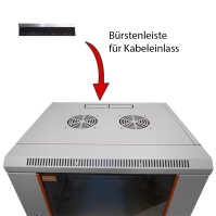 19"-Netzwerkschrank SWA von IT-BUDGET - 4 HE - BxT 570 x 450 mm - Sichttür - Seiten abnehmbar - Wand- + Standmontage - lichtgrau