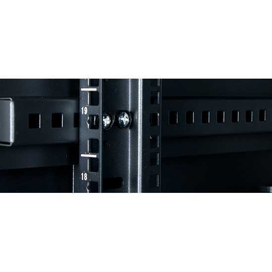 19-Netzwerkschrank SRK von IT-BUDGET - Komplettset - 18 HE - BxT 600x600 mm - Sicht-/Vollblechtür - 4 Aktiv-Lüfter - Flatpack - schwarz