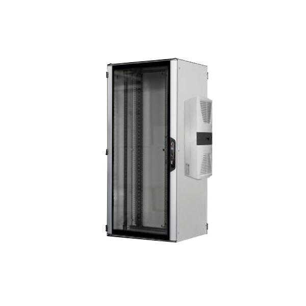 Serverrack VX IT von RITTAL mit Kühlgerät 700 bis 4000 W - 42 HE - IP55 - BxT 800x1000 mm - lichtgrau - Sichttür - Vollblechtür