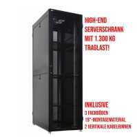 19"-Serverschrank SRZ von LIEBERNETZ - 42 HE - BxT 600x1000 mm - perforierte Doppeltüren vo + hi - schwarz
