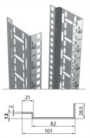 Offener 19"-Schrank - 42 HE - 800 x 1000 mm - 4 Montageschienen - 1000 kg Traglast - lichtgrau - konfigurierbar - montiert