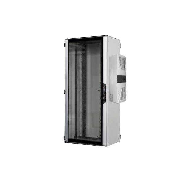 Serverrack VX IT von RITTAL mit Kühlgerät 0,7 bis 4,0 KW - 42 HE - IP55 - BxT 800x800 mm - lichtgrau - Sichttür - Vollblechtür