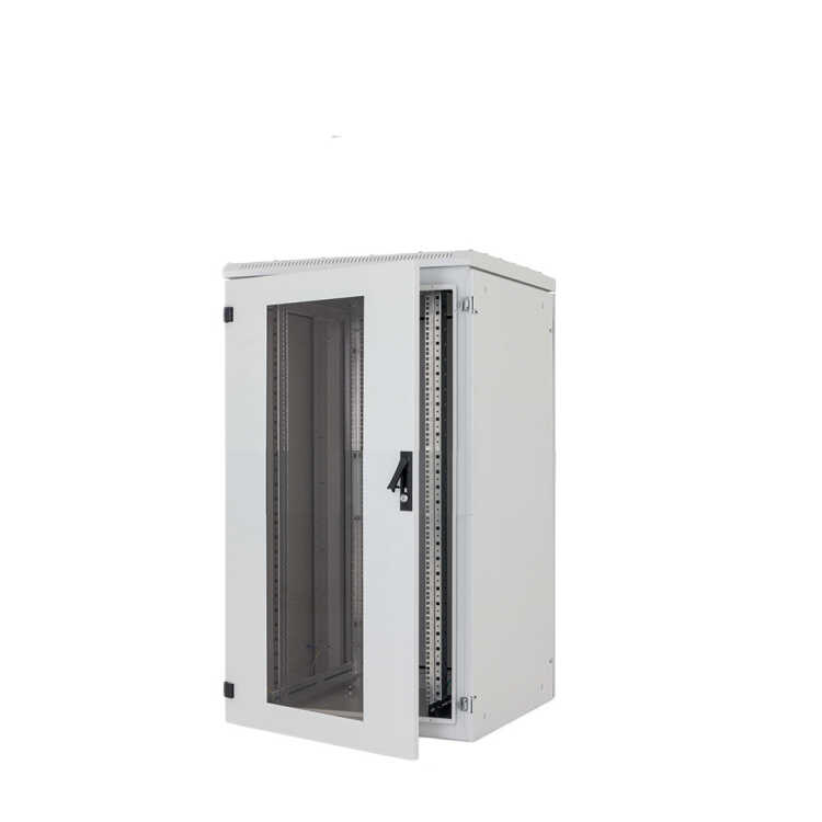 19"-Serverschrank/Netzwerkschrank RIE von TRITON mit Cosmotec/STULZ Kühlgerät - Kühlleistung 300 - 5600 W - Schutzgrad IP54 - 27 HE - BxT 800 x 800 mm - Sichttür - Rückwand - lichtgrau