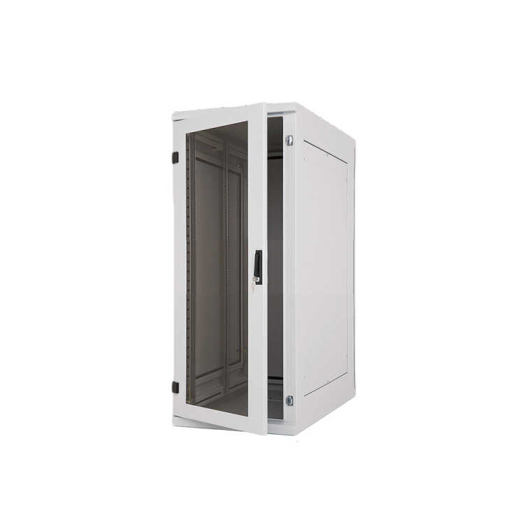 19"-Netzwerkschrank RIE von TRITON mit Cosmotec/STULZ Kühlgerät - Kühlleistung 300 - 5600 W - Schutzgrad IP54 - 32 HE - BxT 600 x 600 mm - Sichttür - Rückwand - lichtgrau