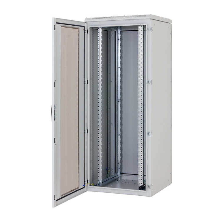 19"-Serverschrank RIE von TRITON mit Cosmotec/STULZ Kühlgerät - Kühlleistung 300 - 5600 W - Schutzgrad IP54 - 32 HE - BxT 800 x 1000 mm - Sichttür - RückWand - lichtgrau