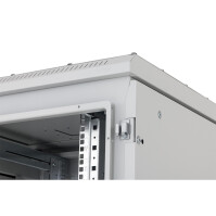 19"-Serverschrank RIE von TRITON mit Cosmotec/STULZ Kühlgerät - Kühlleistung 300 - 5600 W - Schutzgrad IP54 - 37 HE - BxT 800 x 1000 mm - Sichttür - Rückwand - lichtgrau