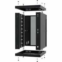 10"-Netzwerkschrank von IT-BUDGET - 9 HE - 300 mm Tiefe - Sichttür - Schloss - schwarz