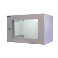 19"-Netzwerkschrank RESISTER - IP66 für Outdoor + Industrie - Sichttür - 7 HE - 600x400 mm - lichtgrau