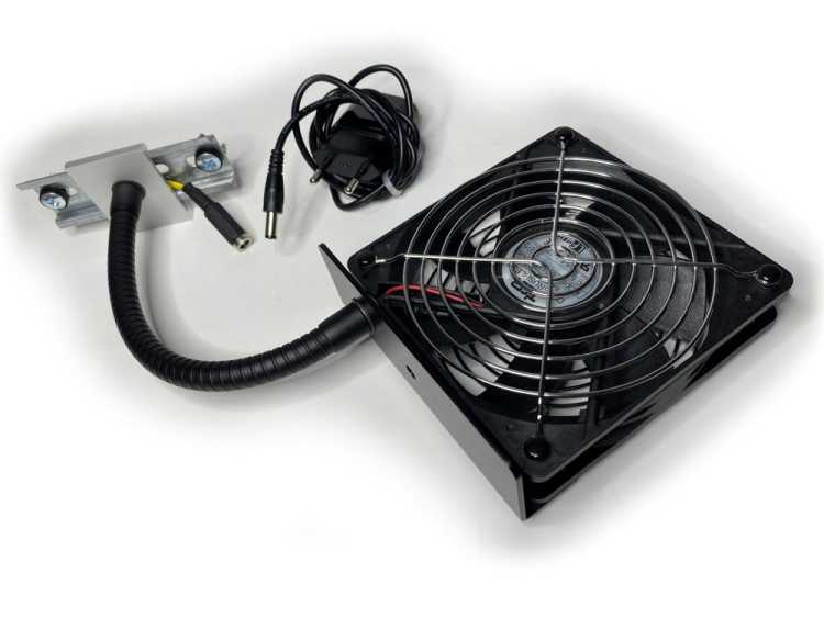 Spot-Kühler/-Lüfter - gezielte Kühlung von Geräten - 12 V - 100 m³/h Luftdurchsatz - flexibel auszurichten an 20 cm Schwanenhals