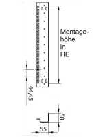 19"-Montageschiene für RESISTER IP-Schrank - 12 HE - 1 Paar