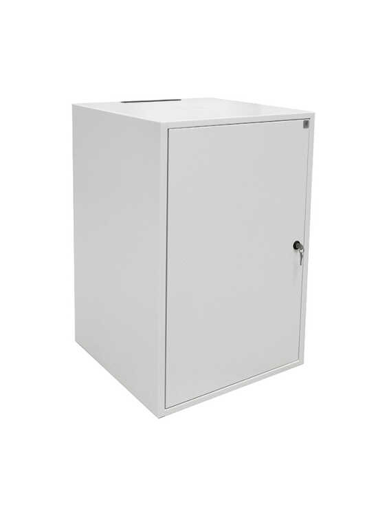 19"-Netzwerkschrank SJB - 12 HE - BxT 600x600 mm - Vollblechtür - Rückwand - lichtgrau