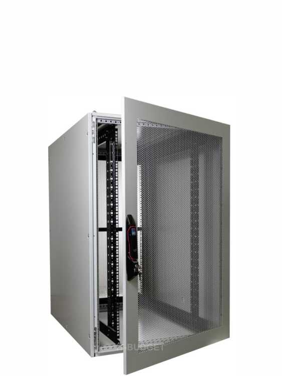 SPAR-PACK 19"-Serverschrank VX IT von RITTAL - 24 HE - 800x1000 mm - perforierte Türen - MIT Seitenwänden - lichtgrau
