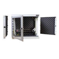 Schallgedämmter 19"-Netzwerkschrank SILENCE RACK - 6 HE - 600 mm Tiefe - Sichttür - Lüfter - lichtgrau