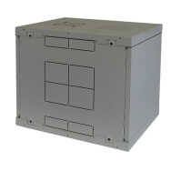 Schallgedämmter 19"-Wand-Netzwerkschrank SILENCE RACK - 15 HE - 450 mm Tiefe - Vollblechtür - 1 SILENT-Lüfter - lichtgrau