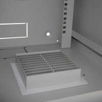 19"-Wand-Netzwerkschrank RESISTER aktiv - erhöhter Staubschutz - 6 HE - 600 mm Tiefe - Sichttür - Lüfter - lichtgrau