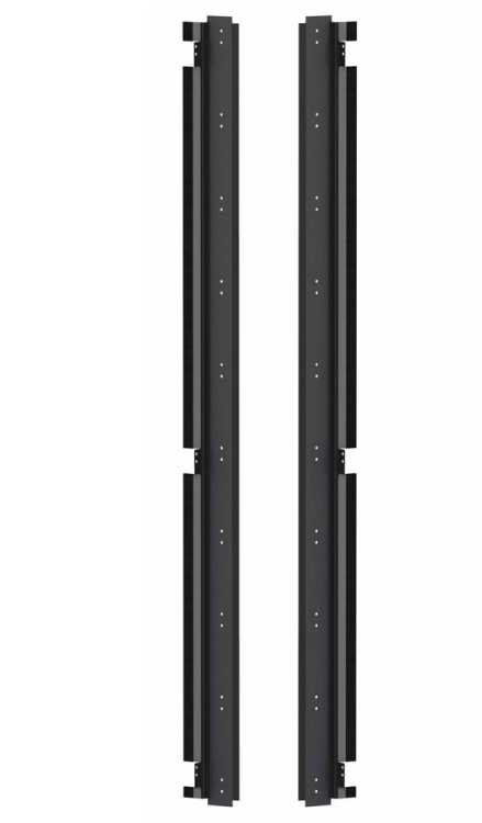 Vertikale Blindabdeckungen/seitliche Luftschotts f&uuml;r SZB von ZPAS mit 42 HE und 800 mm Breite - 2 St&uuml;ck - schwarz