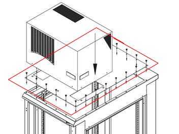 Aufnahmeblech für Dach-Klimaeinheit von COSMOTEC für TRITON RDE / RIE - für Schrank B 600 x T 600 mm