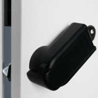 Schmaler Sicherheits-Serverschrank SR1200 L - Breite 300 mm x Tiefe 1000 mm - inkl. 2 Lüfter - für SoHo, Praxis, Kanzlei - reinweiß