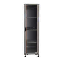 19"-Netzwerkschrank SRK von IT-BUDGET - Komplettset - 42 HE - BxT 600x600 mm - Sicht-/Vollblechtür - 4 Aktiv-Lüfter - Flatpack - lichtgrau