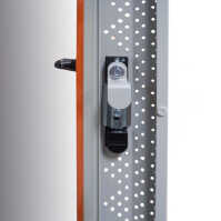 19"-Netzwerkschrank SRK von IT-BUDGET - Komplettset - 38 HE - BxT 600x600 mm - Sicht-/Vollblechtür - 4 Aktiv-Lüfter - Flatpack - lichtgrau
