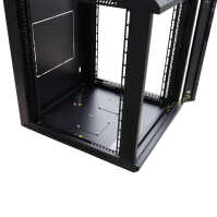 19"-Netzwerkschrank SWA von IT-BUDGET - 4 HE - BxT 570 x 350 mm - Sichttür - Seiten abnehmbar - Wand- + Standmontage - schwarz