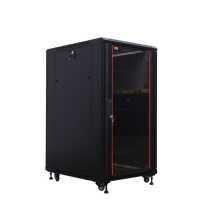 19"-Netzwerkschrank SRK von IT-BUDGET - 18 HE - BxT 600x600 mm - Sicht-/Vollblechtür - Flatpack - schwarz