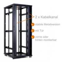 19"-Serverschrank SRK von IT-BUDGET - 42 HE - BxT 800x1000 mm - Sicht-/Vollblechtür - Flatpack - schwarz