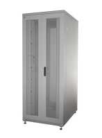 19"-Netzwerkschrank SRK von IT-BUDGET - 42 HE - BxT 800x800 mm - perforierte Doppeltüren vo + hi - Flatpack - lichtgrau