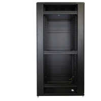 19"-Serverschrank SRK von IT-BUDGET - 42 HE - BxT 800x1000 mm - perforierte Doppeltüren vo + hi - Flatpack - schwarz