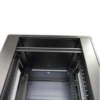 19"-Serverschrank SRK von IT-BUDGET - 42 HE - BxT 800x1000 mm - perforierte Doppeltüren vo + hi - Flatpack - schwarz