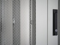 19"-Serverschrank SRK von IT-BUDGET - Komplettset - 42 HE - BxT 600x1000 mm - perforierte Doppeltüren vo + hi - 4 Aktiv-Lüfter - montiert - lichtgrau