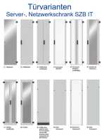 19"-Serverschrank SZB IT - 42 HE - 800 x 1200 mm - Sichttür - Vollblechtür - schwarz