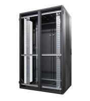 19"-Serverschrank SZB IT - 42 HE - 800 x 1200 mm - Sichttür - Vollblechtür - schwarz