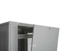 19"-Serverschrank SRK von IT-BUDGET - 42 HE - BxT 800x1000 mm - perforierte Doppeltüren vo + hi - montiert - lichtgrau