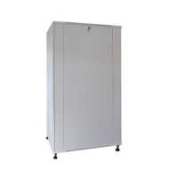 19"-Netzwerkschrank SRK von IT-BUDGET - 22 HE - BxT 600x600 mm - Sicht-/Vollblechtür - montiert - lichtgrau