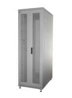 19"-Netzwerkschrank SRK von IT-BUDGET - 42 HE - BxT 600x600 mm - perforierte Doppeltüren vo + hi - montiert - lichtgrau