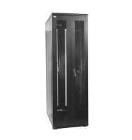 19"-Netzwerkschrank SRK von IT-BUDGET - 42 HE - BxT 600x600 mm - perforierte Doppeltüren vo + hi - montiert - schwarz