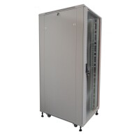 19"-Netzwerkschrank SRK von IT-BUDGET - 42 HE - BxT 800x800 mm - Sicht-/Vollblechtür - montiert - lichtgrau