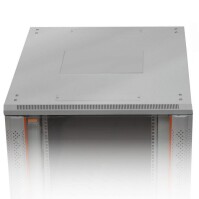 19"-Netzwerkschrank SRK von IT-BUDGET - 42 HE - BxT 800x800 mm - Sicht-/Vollblechtür - montiert - lichtgrau