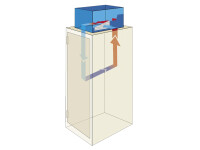 19"-Serverschrank/Netzwerkschrank RIE von TRITON mit Cosmotec/STULZ Dachaufbau-Kühlgerät - Kühlleistung 1400 W - 42 HE - BxT 600 x 800 mm - Sichttür - RückTÜR - lichtgrau