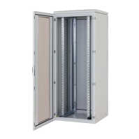 19"-Serverschrank RIE von TRITON mit Cosmotec/STULZ Dachaufbau-Kühlgerät - Kühlleistung 2000 W - 42 HE - BxT 800 x 1000 mm - Sichttür - RückWand - lichtgrau