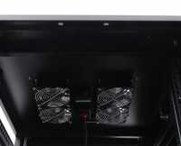 19"-Netzwerkschrank SRK von IT-BUDGET - Komplettset - 42 HE - BxT 600x800 mm - perforierte Doppeltüren vo + hi - 4 Aktiv-Lüfter - Flatpack - schwarz
