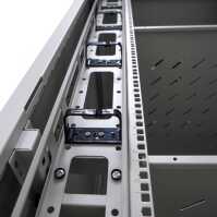 19"-Serverschrank SRK von IT-BUDGET - Komplettset - 42 HE - BxT 800x1000 mm - perforierte Doppeltüren vo + hi - 4 Aktiv-Lüfter - montiert - lichtgrau