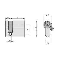 DIN-Profilhalbzylinder mit unterschiedlicher/individueller Schließung - 10/30 mm