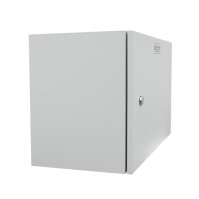 19"-Wand-Netzwerkschrank Easy - Vollblechtür - 6 HE - B 600 x T 400 mm - Stahlblech - lichtgrau