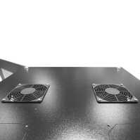 Schallgedämmter Serverschrank SCHÄFER IS-1 silenced - 43 HE - BxT 600x1200 mm - Sichttür - Vollblechtür - Sockel - 4 Silent-Ventilatoren - schwarz