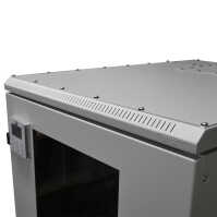 19"-Serverschrank RIE von TRITON mit REMKO Split-Kühlgerät - Kühlleistung 5300 W - Schutzgrad IP54 - 32 HE - BxT 800 x 1200 mm - Sichttür - Rücktür - lichtgrau